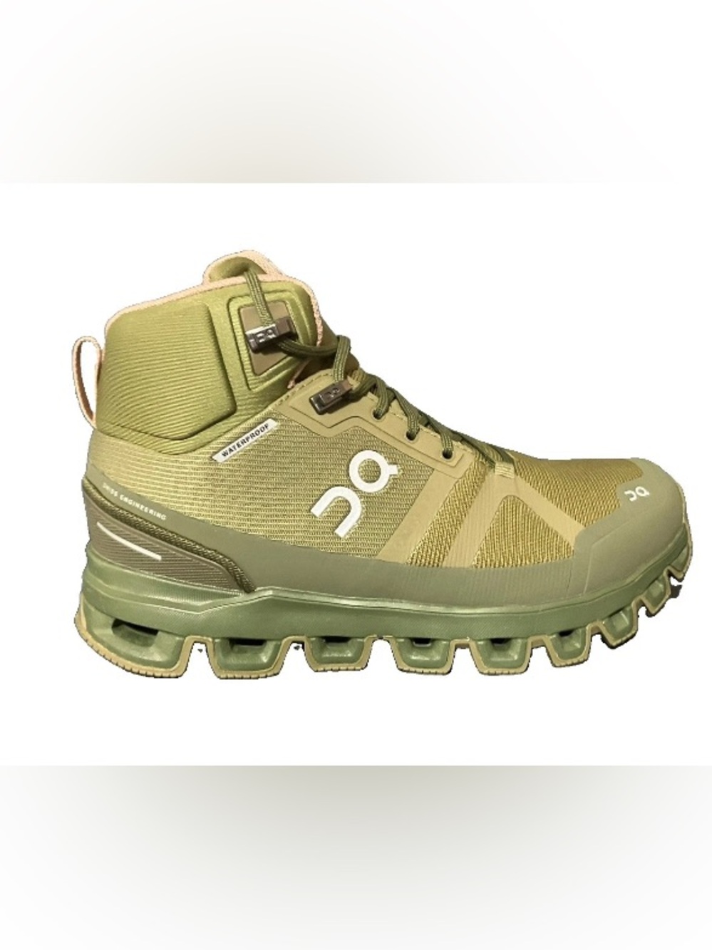 On Cloudrock Waterproof Women's 5.5 Outdoor Trail Hiking Shoes Green Olive Reed
